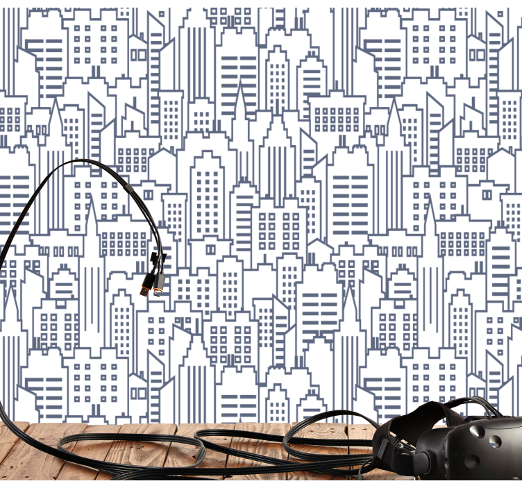 Behang landen en steden urban skyline silhouetten - TenStickers