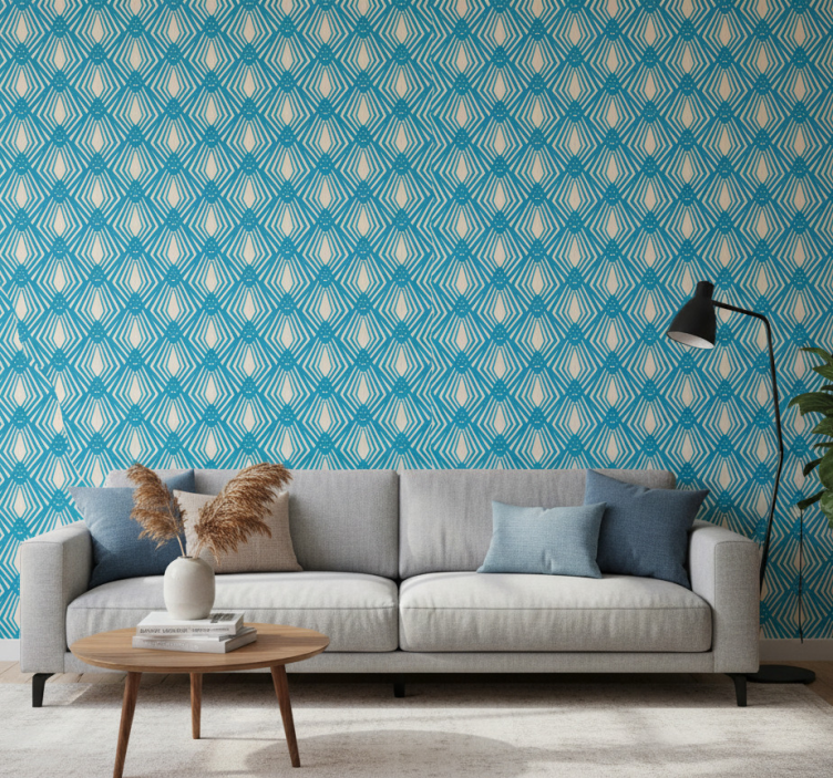 Behang modern blauw abstract minimalistisch design - TenStickers