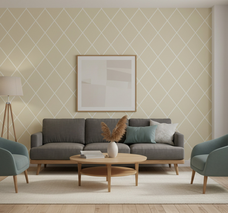Behang modern diamantpatroon elegant - TenStickers