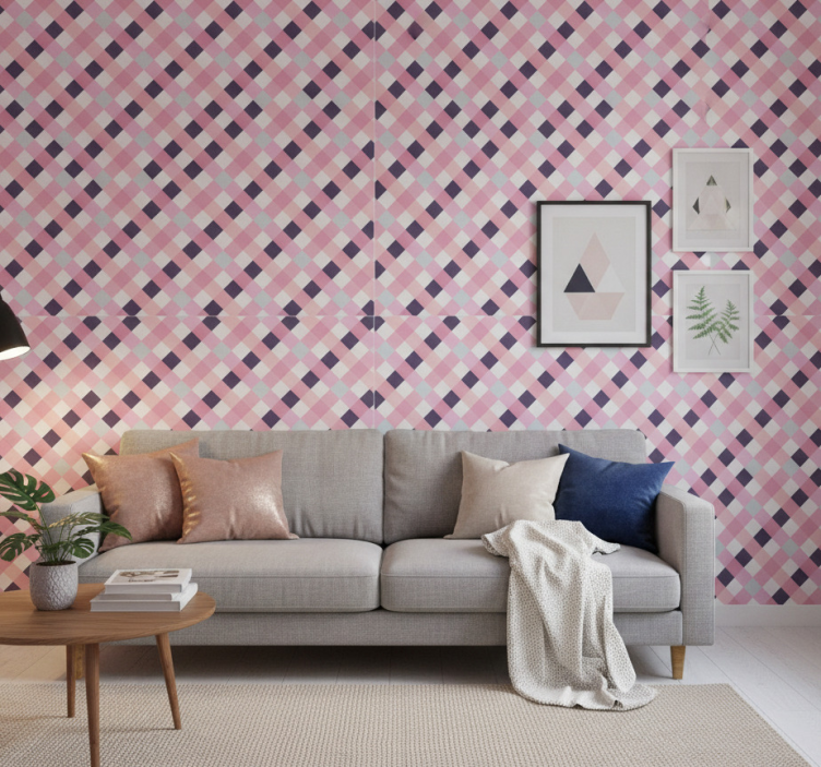 Behang modern diamantpatroon harmonie - TenStickers