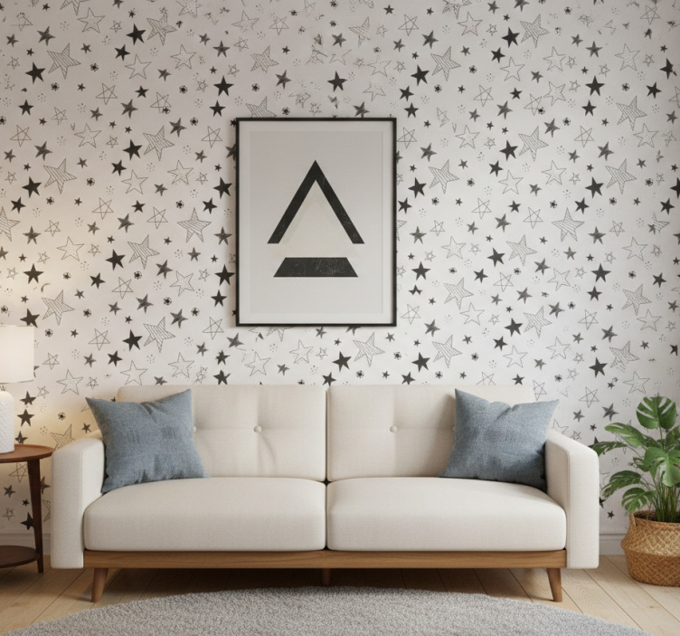 Behang modern dots en sterren - TenStickers