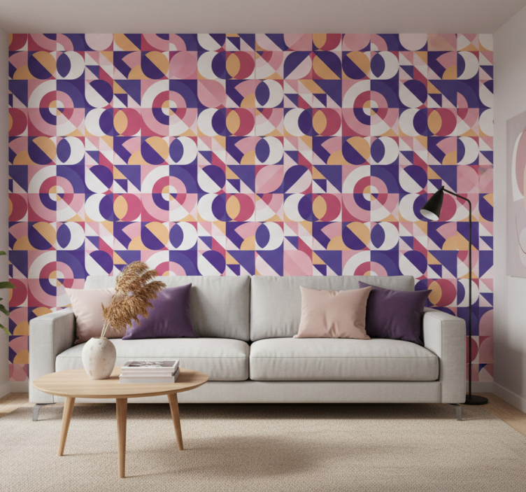Behang modern geometrisch cirkels patroon - TenStickers