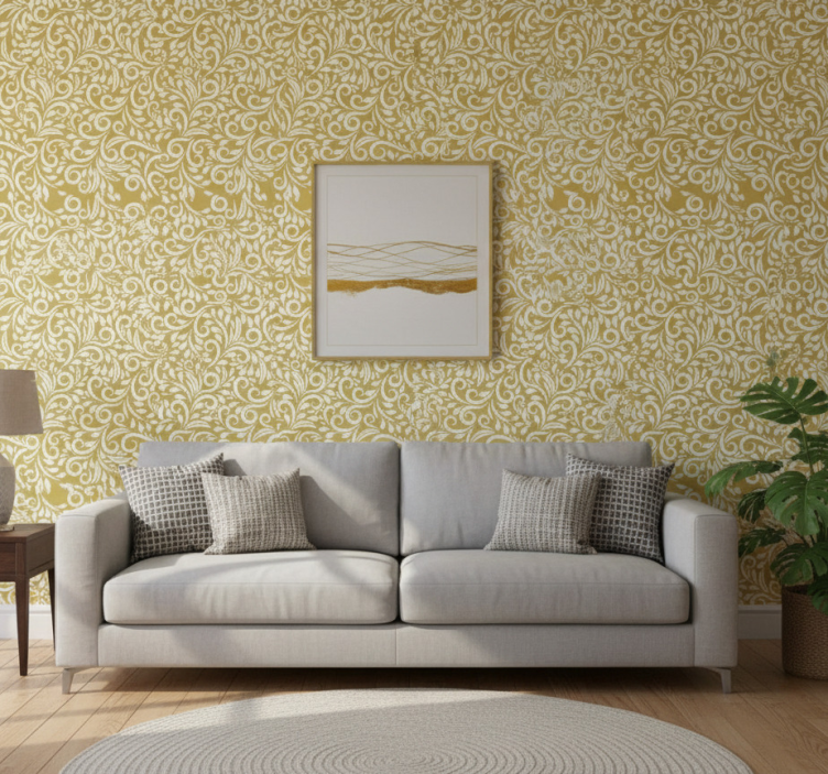 Behang modern gouden patroon - TenStickers