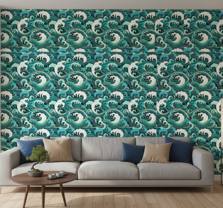 Behang modern grote golf japanse stijl - TenStickers