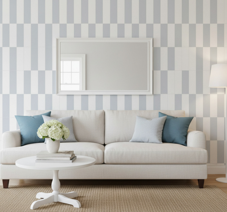 Behang modern hampton stijl grijze lijnen set - TenStickers