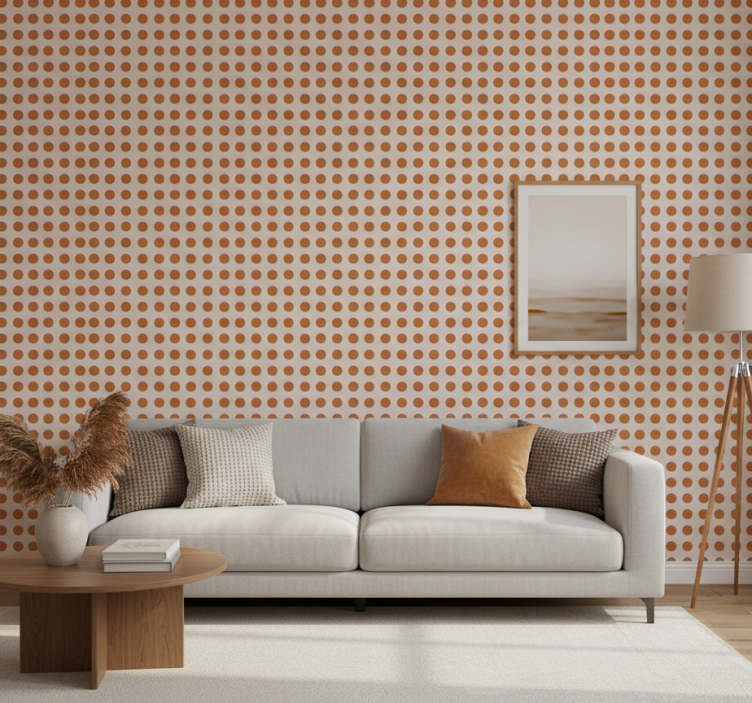 Behang modern met bruine stippen - TenStickers