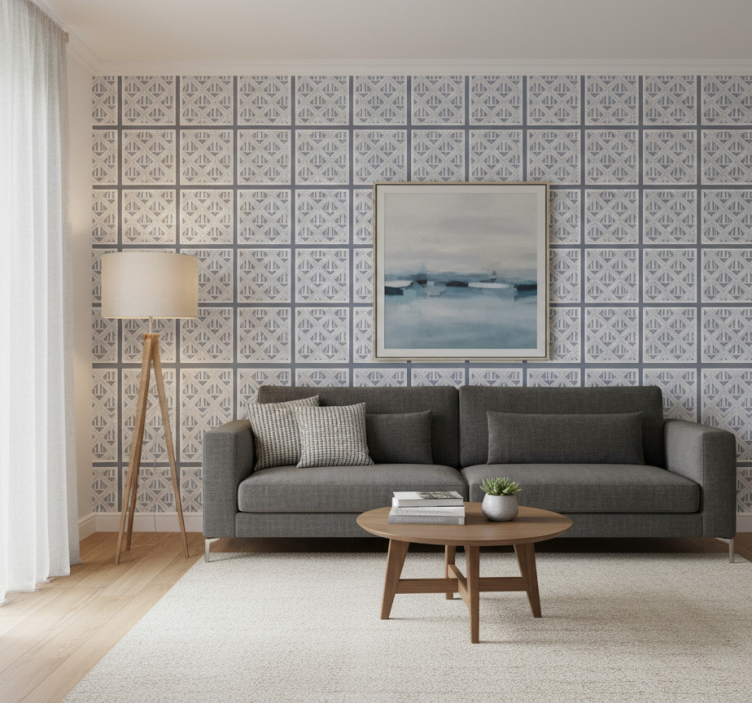 Behang modern met geometrische patronen - TenStickers