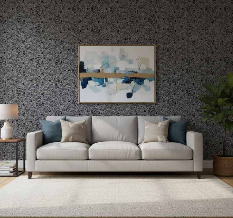 Behang modern met sierlijke draaipatronen - TenStickers