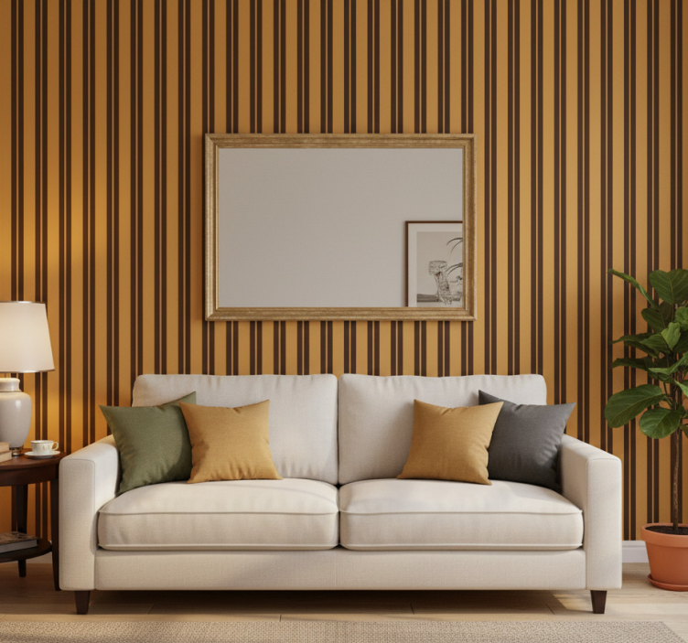 Behang modern met vintage gestreept patroon - TenStickers
