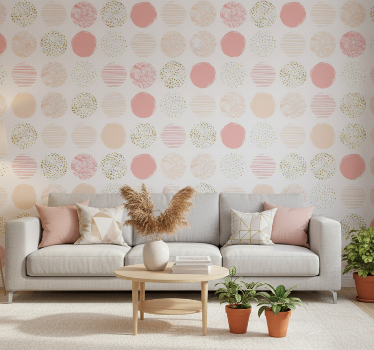 Behang modern pastel stippenvariatie - TenStickers
