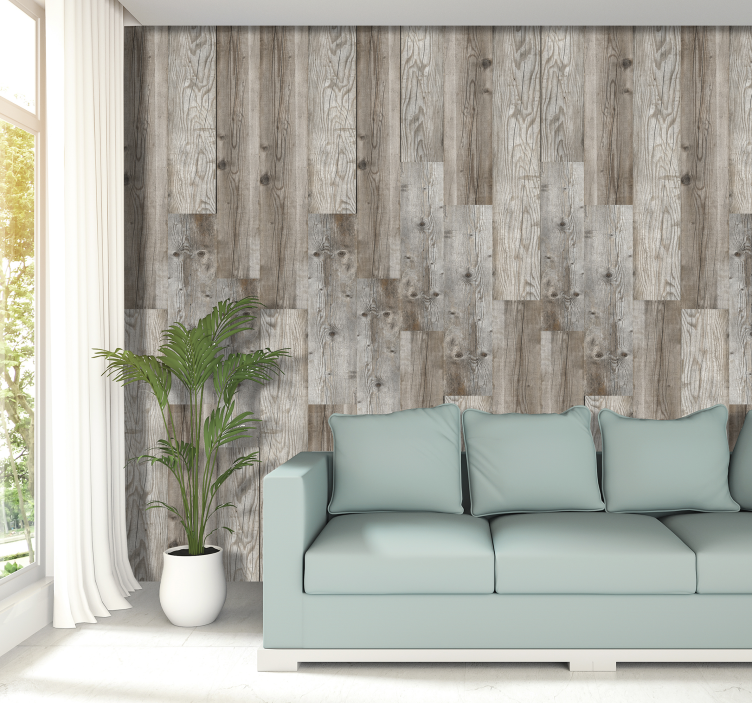 Behang modern stijvol hout - TenStickers