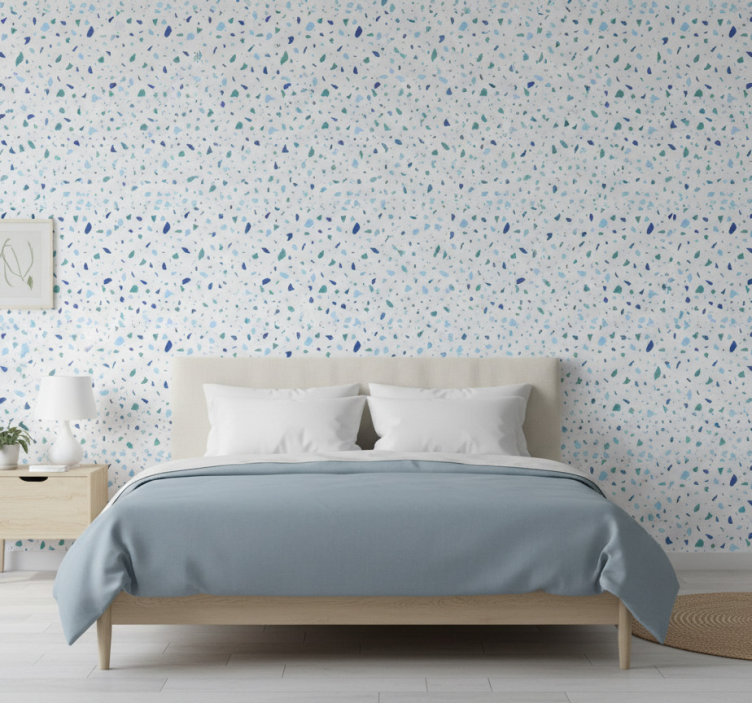Behang patronen blauwe terrazzo tinten - TenStickers