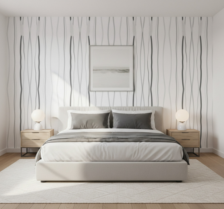 Behang patronen grijze elegante strepen - TenStickers