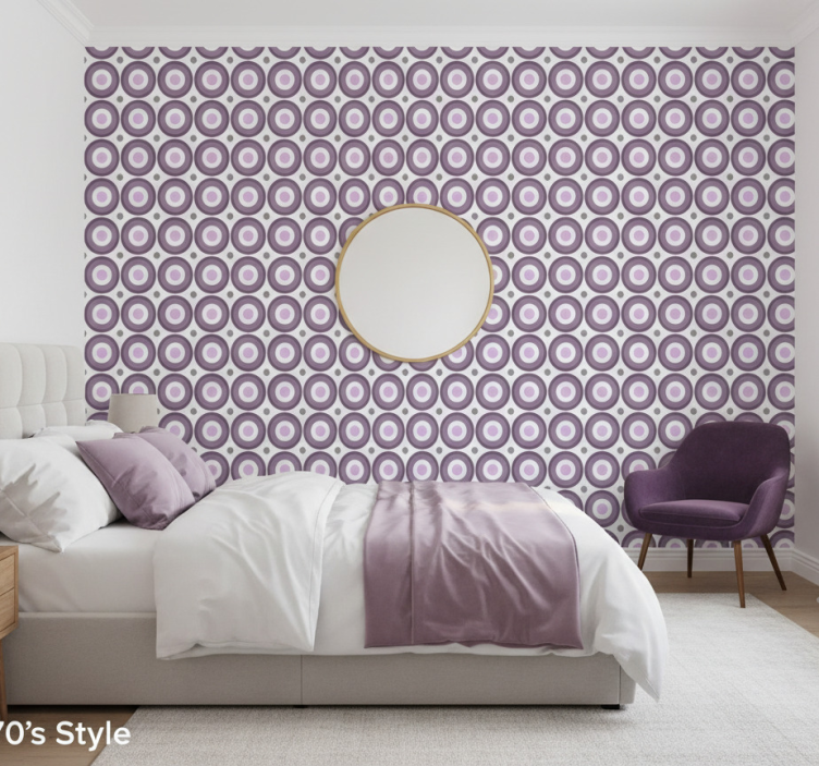 Behang patronen lilac jaren 70 stijl - TenStickers