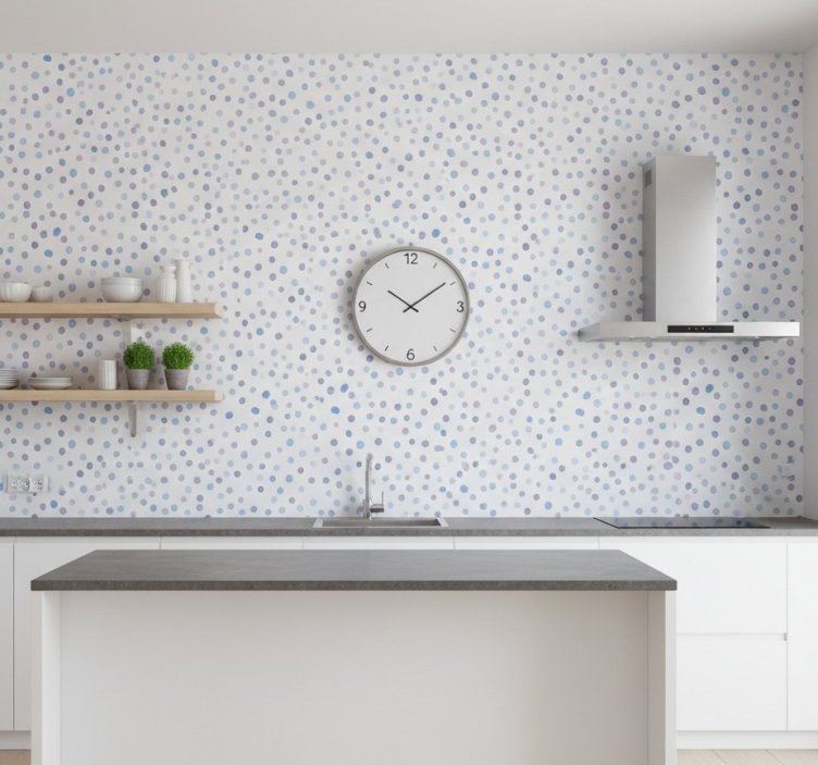 Behang print blauwe tinten stippenpatroon - TenStickers