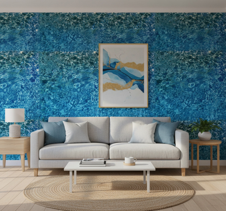 Behang patronen blauw realistisch water - TenStickers