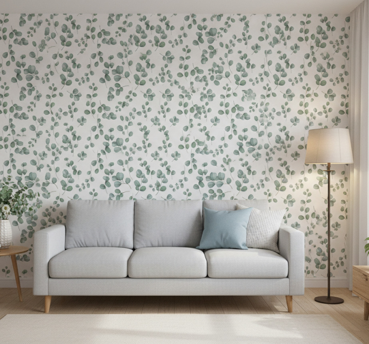 Behang print elegant naadloos aquarel bloemenpatroon - TenStickers