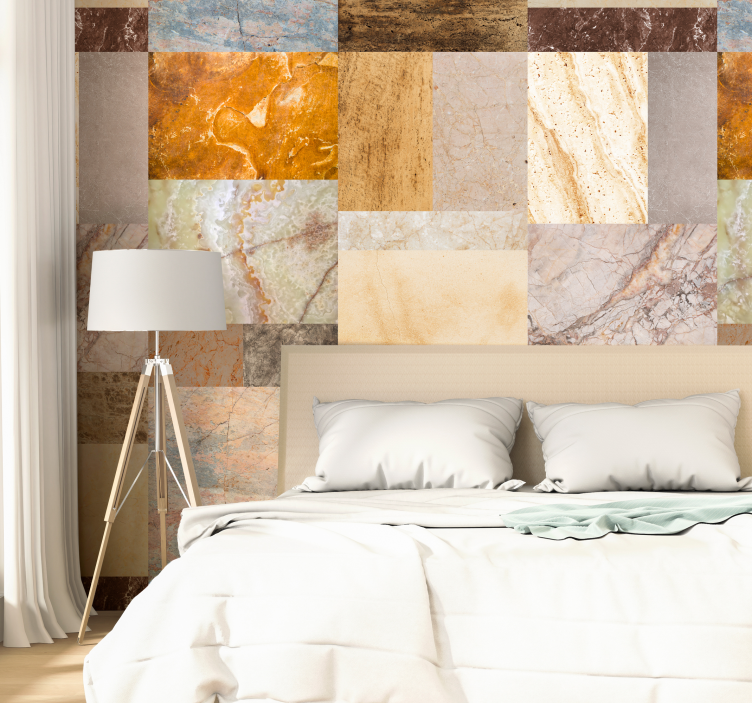 Behang print Grijze Marmer - TenStickers