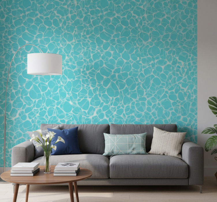 Behang print licht weerkaatst in de zeebodem - TenStickers