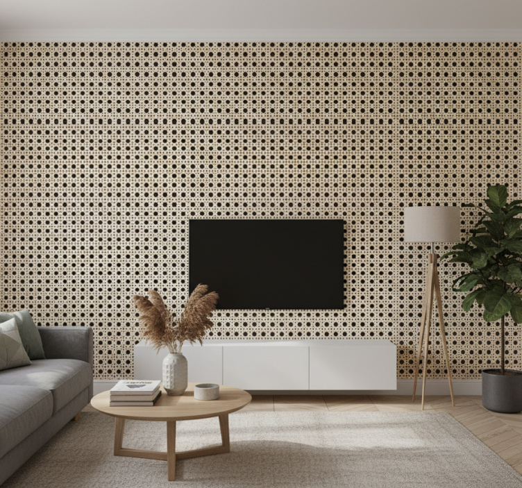 Behang print lichtbruin cannage - TenStickers