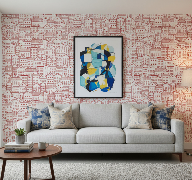 Behang print moderne stad stripboek effect - TenStickers