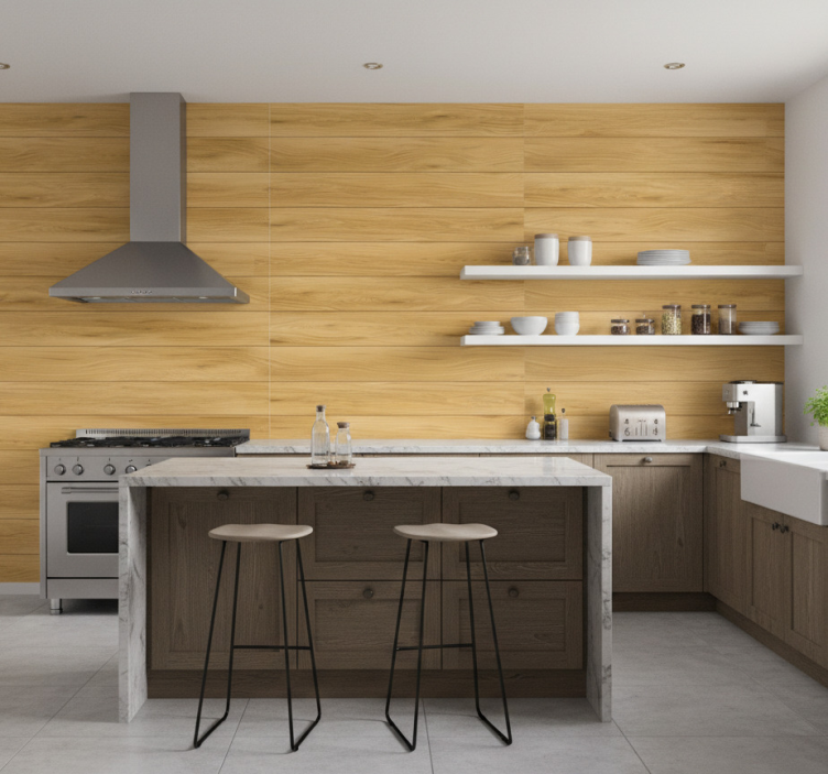 Behang print natuurlijke houtstructuur - TenStickers