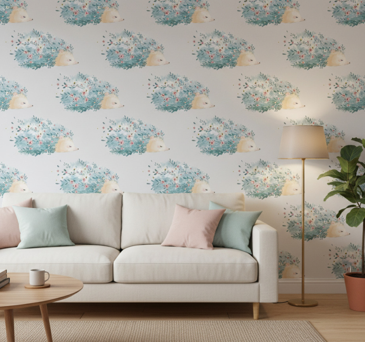 Behang print stekelvarken kunst - TenStickers