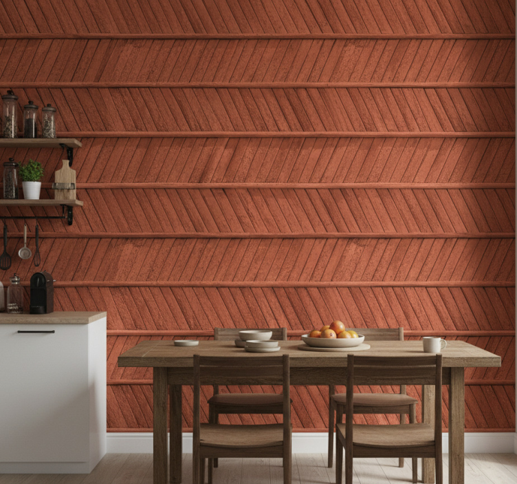 Behang print visgraat hout patroon - TenStickers