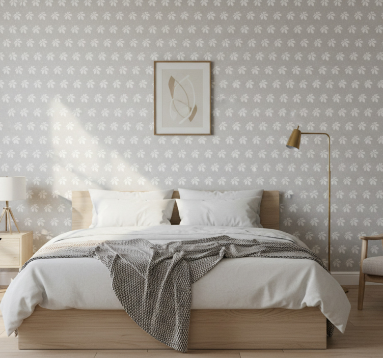 Behang scandinavië minimalistisch wit patroon - TenStickers