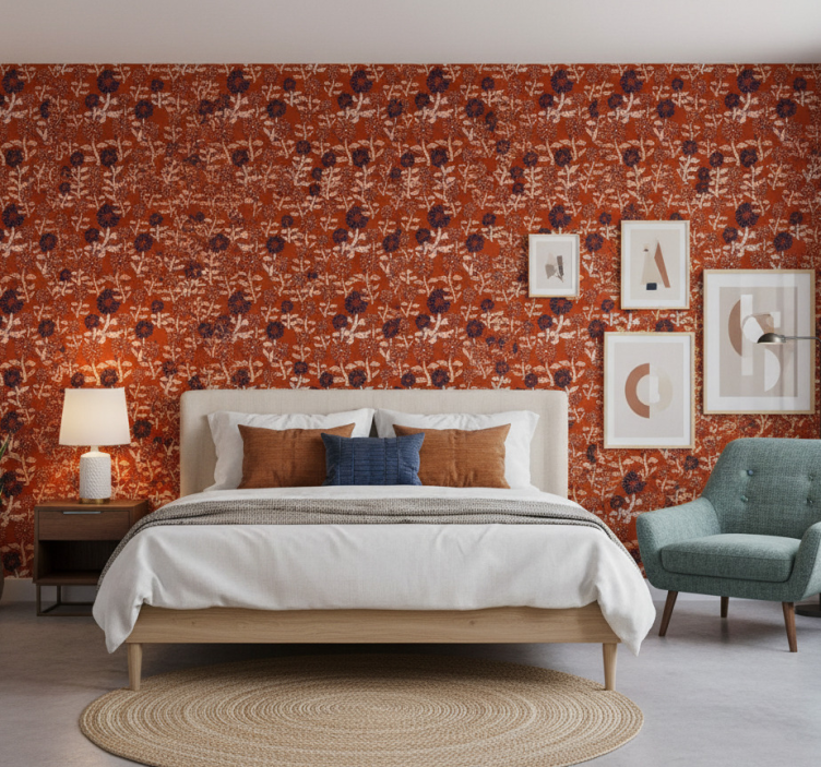 Behang slaapkamer afrikaans abstract zonnebloemdesign - TenStickers