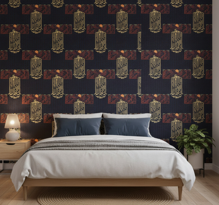 Behang slaapkamer afrikaanse stijl abstracte waterval - TenStickers