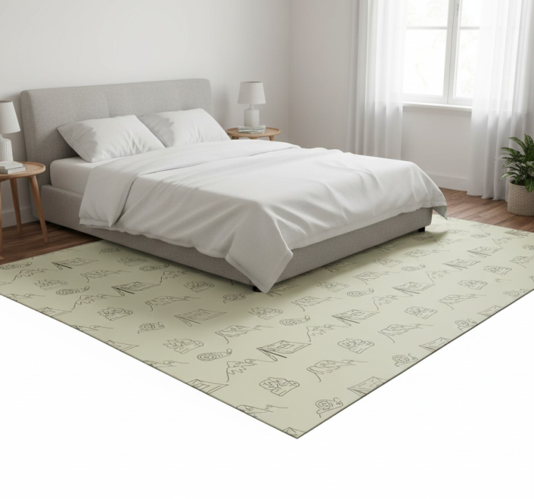 Behang slaapkamer handgetekende kampeerspullen - TenStickers