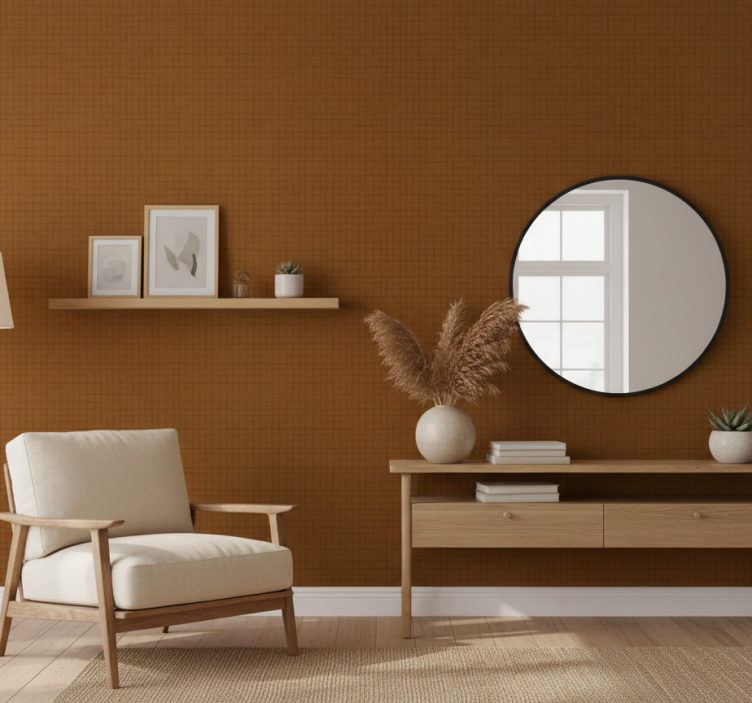 Behang slaapkamer japandi stijl stofeffect - TenStickers