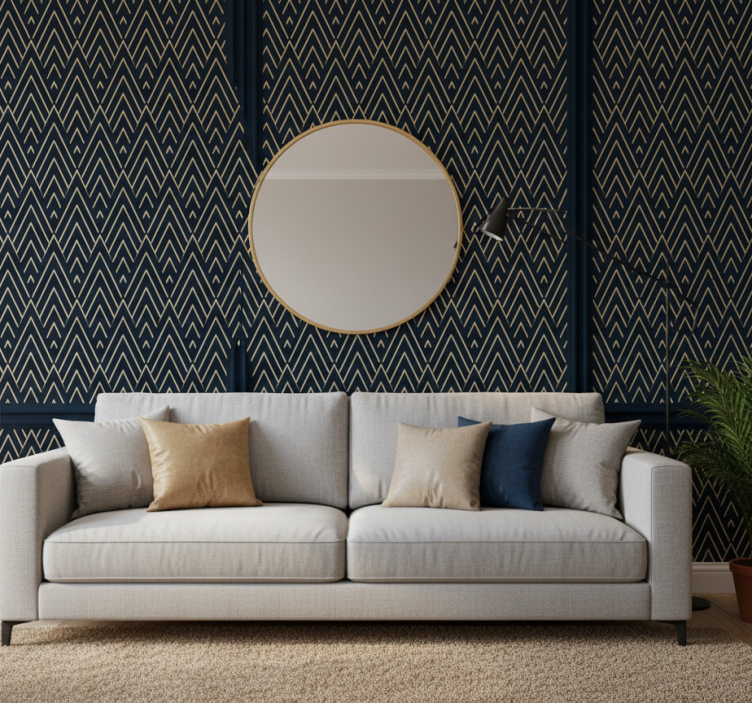 Behang slaapkamer luxe paneel effect - TenStickers