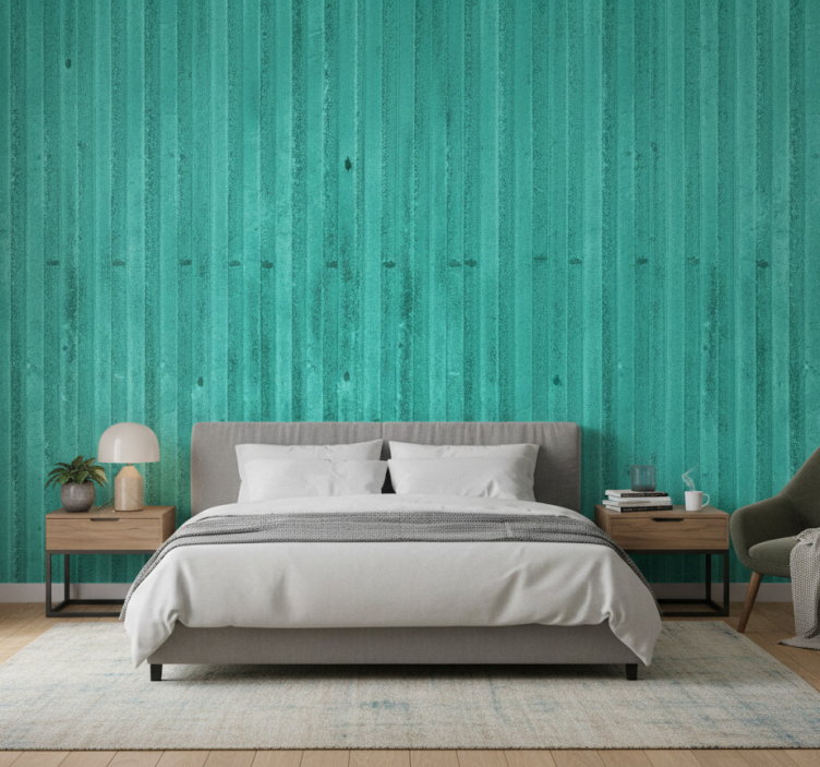 Behang slaapkamer mint verouderde metallic textuur - TenStickers