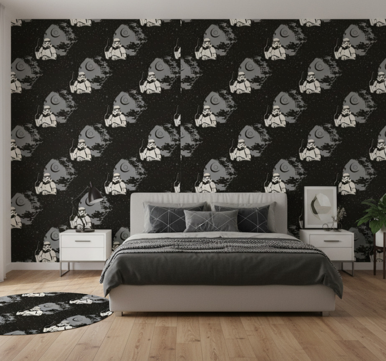 Behang slaapkamer typisch stormtrooper patroon - TenStickers