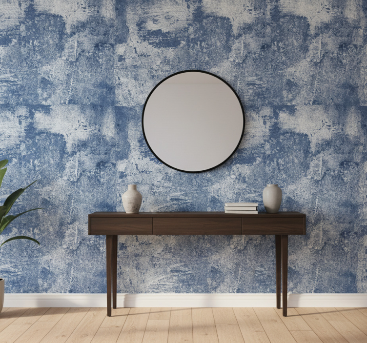 Behang stenen blauw beton effect - TenStickers