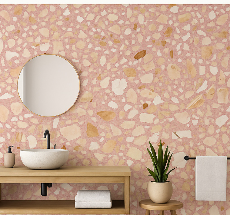 Behang stenen rose earth terrazzo - TenStickers