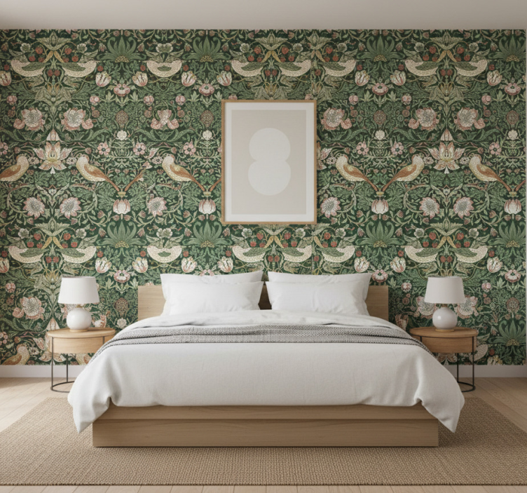 Behang vogels morris stijl vogel - TenStickers