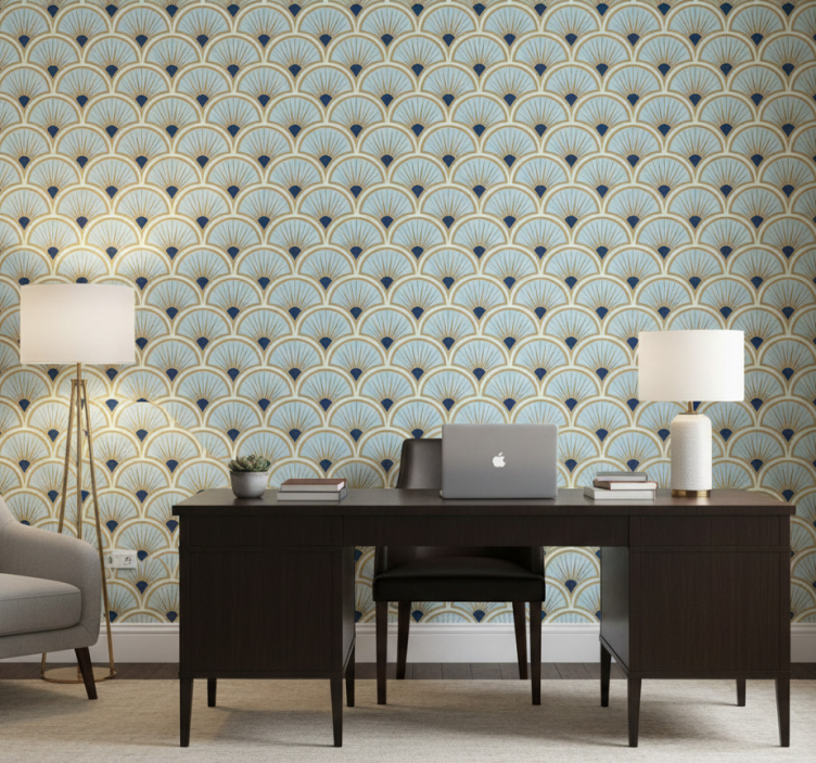 Behangbedrijf geometrisch vleugelpatroon - TenStickers