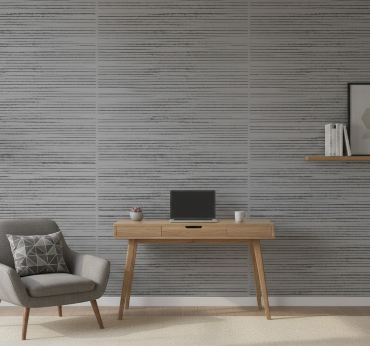 Behangbedrijf gestreept grijs - TenStickers