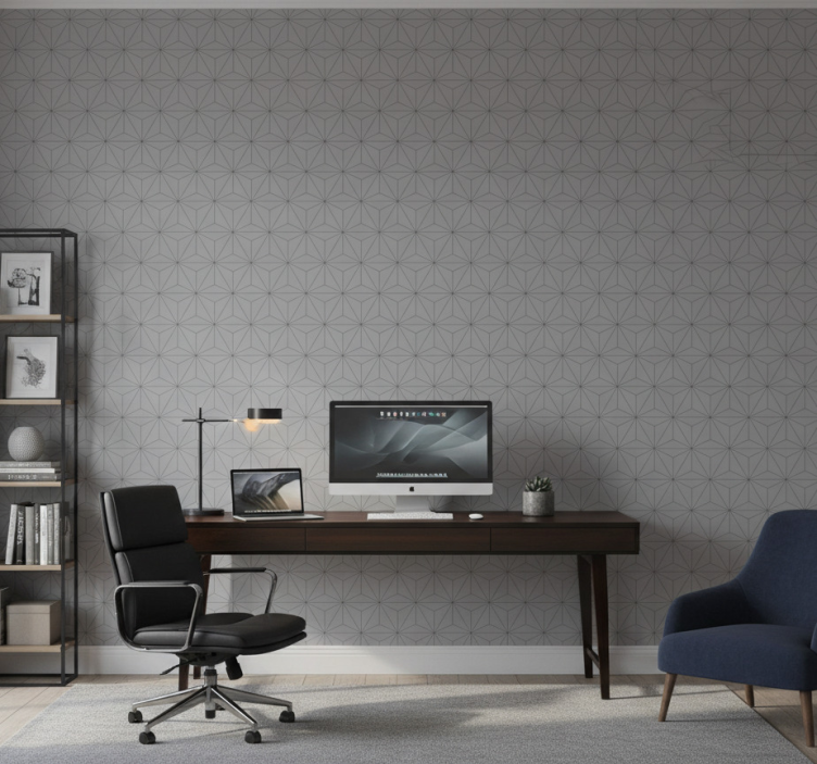 Behangbedrijf grijze betonnen driehoeken - TenStickers