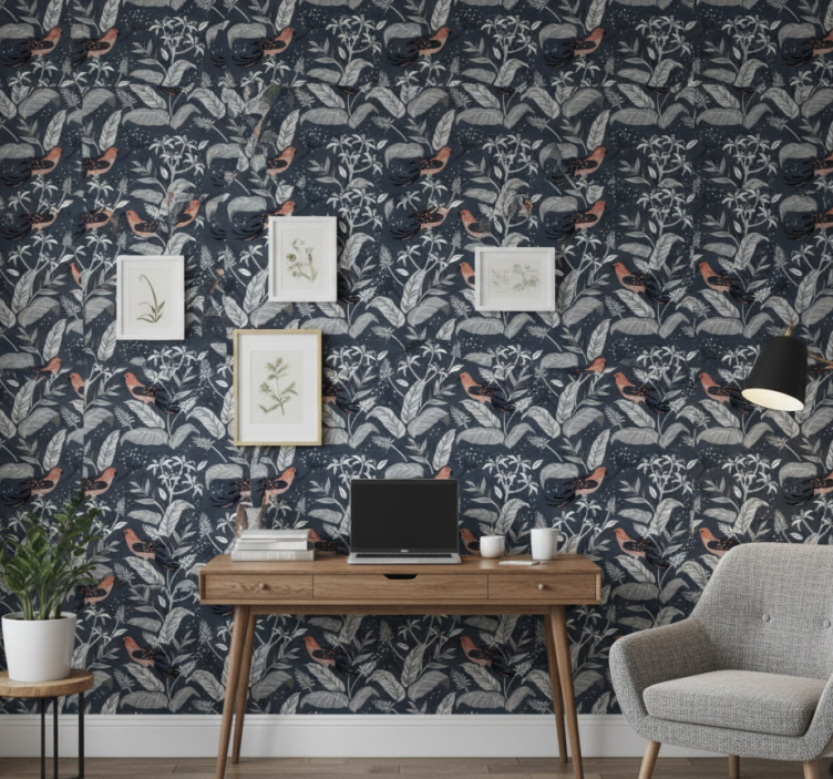 Behangbedrijf met kleine vogeltjes - TenStickers