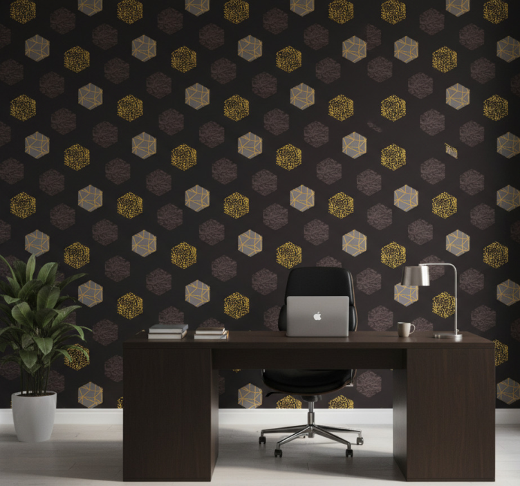 Behangbedrijf nordic gouden hexagonen - TenStickers