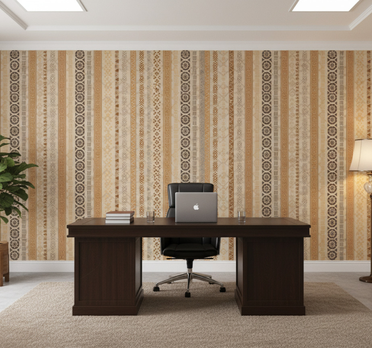 Behangbedrijf puzzelstempel effect op bruin - TenStickers