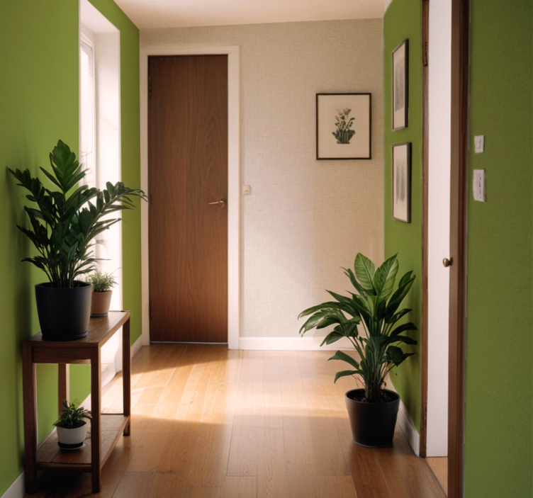 Beige linneneffect behang gang - TenStickers