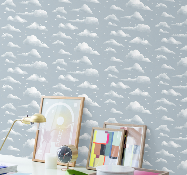 Bewolkte luchten natuur behang - TenStickers