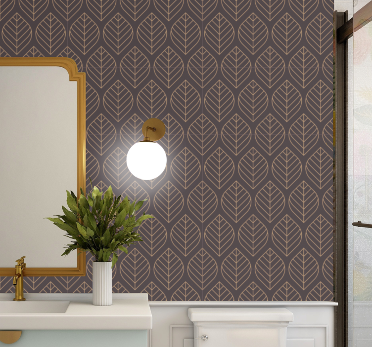 Bladpatroon elegantie behang bladeren - TenStickers