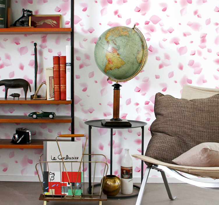 Bloemblaadjesmotief behang bloemen - TenStickers