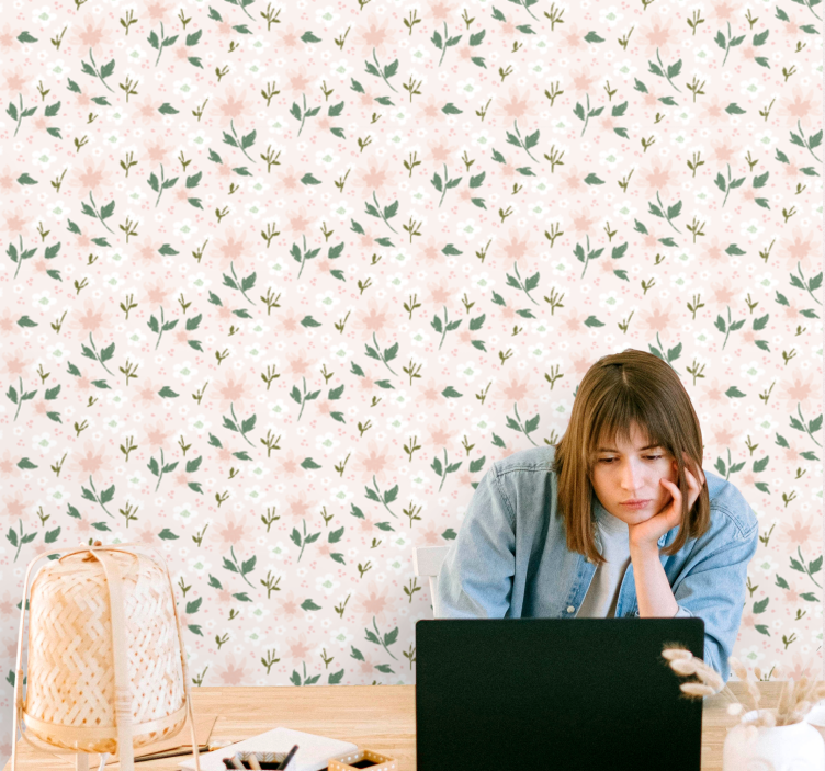 Bloemendelicatesse behang bloemen - TenStickers